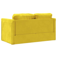 Produktbild för Golvbäddsoffa 2-i-1 mörkgul 122x204x55 cm sammet