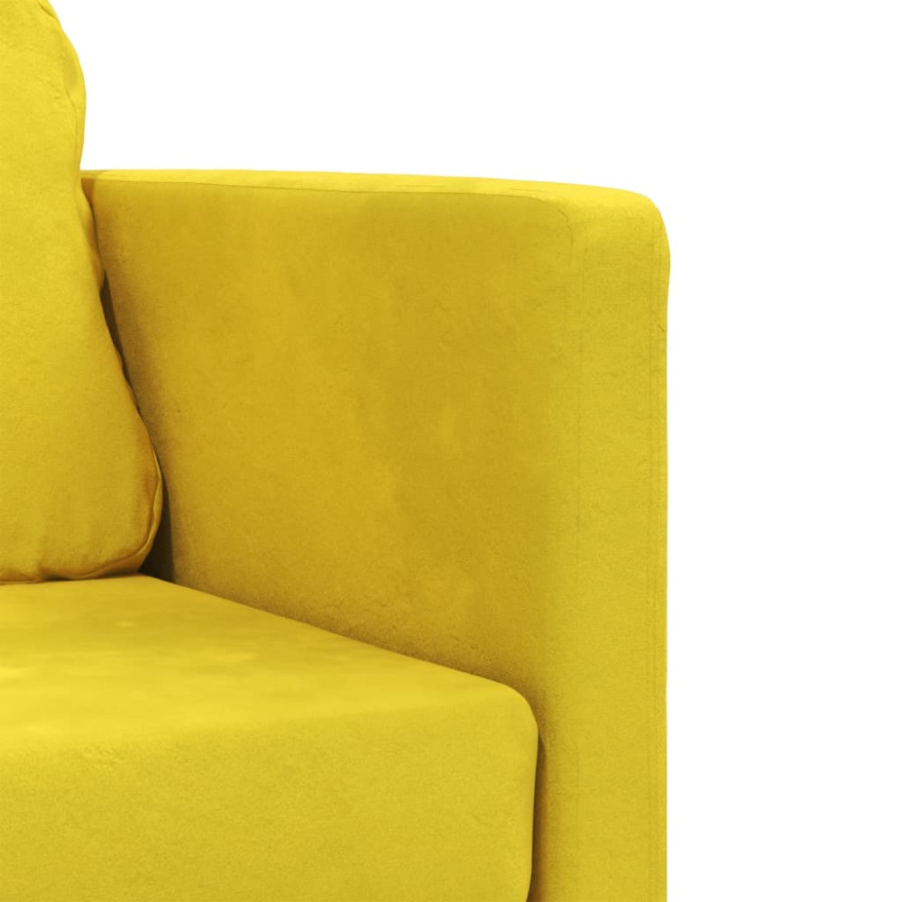 Produktbild för Golvbäddsoffa 2-i-1 mörkgul 122x204x55 cm sammet