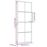 Produktbild för Innerdörr guld 83x201,5 cm härdat glas och aluminium slim