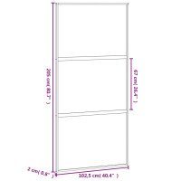 Produktbild för Skjutdörr svart 102,5x205 cm härdat glas och aluminium