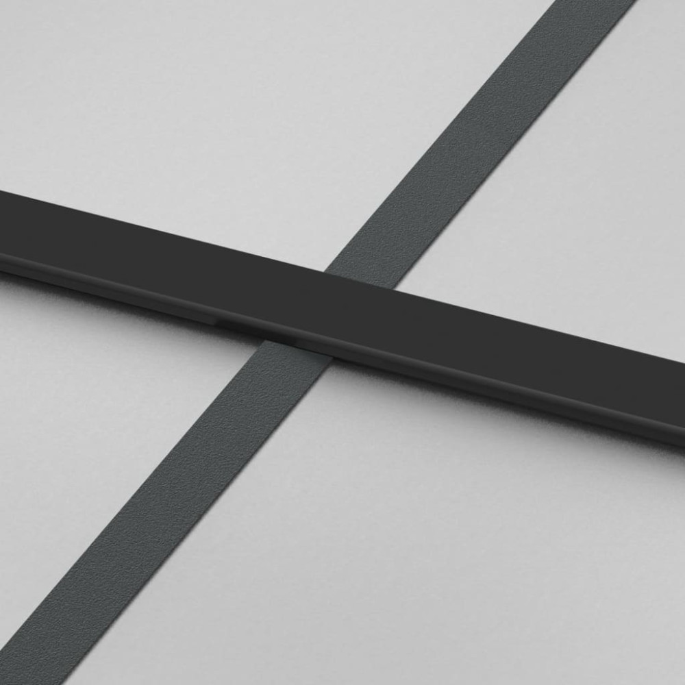 Produktbild för Skjutdörr svart 90x205 cm härdat glas och aluminium