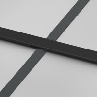 Produktbild för Skjutdörr svart 90x205 cm härdat glas och aluminium