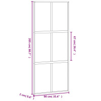 Produktbild för Skjutdörr svart 90x205 cm härdat glas och aluminium