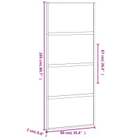 Produktbild för Skjutdörr svart 90x205 cm härdat glas och aluminium