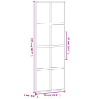 Produktbild för Skjutdörr svart 76x205 cm härdat glas och aluminium