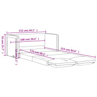 Produktbild för Golvbäddsoffa 2-i-1 grå 112x174x55 cm konstläder