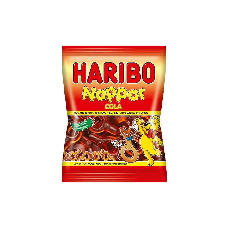 Produktbild för Godis HARIBO Nappar Cola 80g