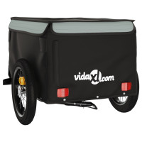 Produktbild för Cykelvagn svart och grå 30 kg järn