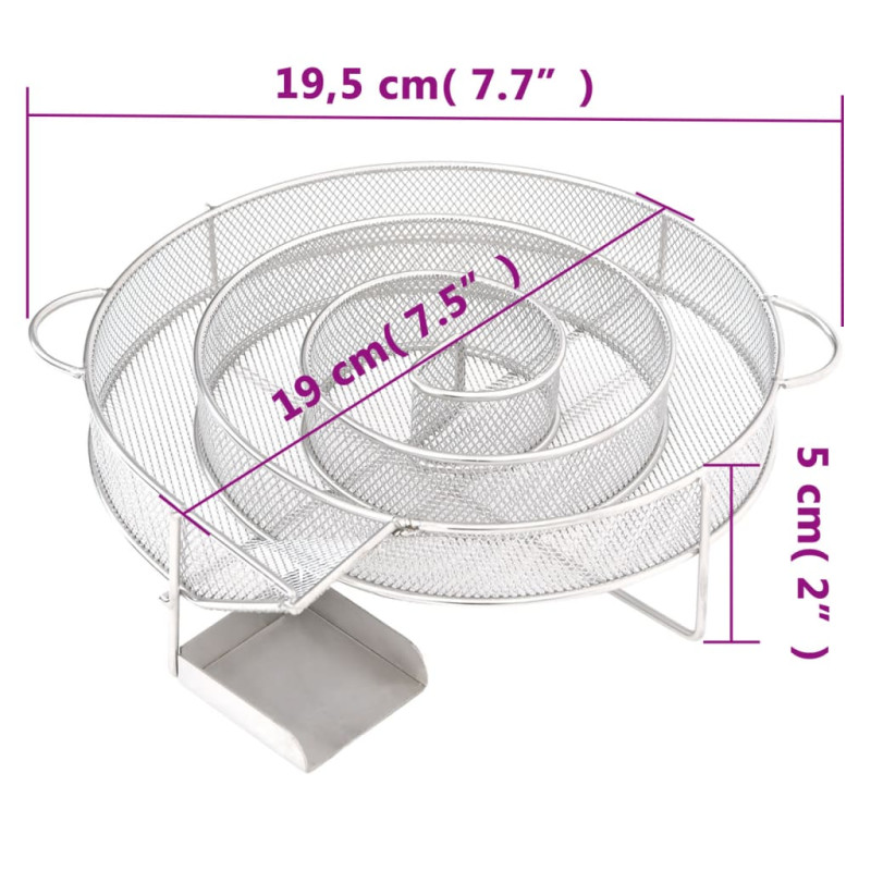 Produktbild för Kallröksgenerator rund 19,5 cm rostfritt stål