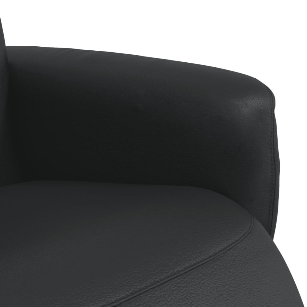 Produktbild för Reclinerfåtölj med fotstöd svart konstläder