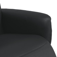 Produktbild för Reclinerfåtölj med fotstöd svart konstläder