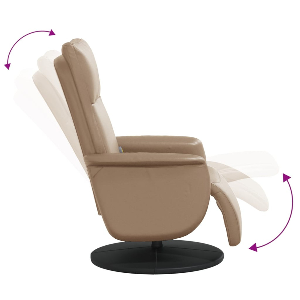 Produktbild för Massagefåtölj med fotstöd cappuccino konstläder