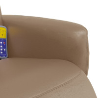 Produktbild för Massagefåtölj med fotstöd cappuccino konstläder