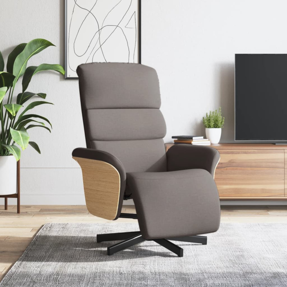 Produktbild för Reclinerfåtölj med fotstöd taupe tyg