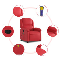 Miniatyr av produktbild för Massagefåtölj röd konstläder
