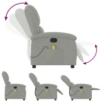 Produktbild för Massagefåtölj ljusgrå sammet