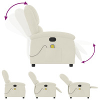 Produktbild för Massagefåtölj gräddvit sammet