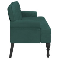 Produktbild för Bänk med ryggstöd mörkgrön 119,5x64,5x75 cm sammet