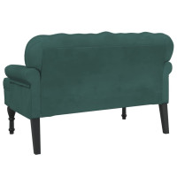 Produktbild för Bänk med ryggstöd mörkgrön 119,5x64,5x75 cm sammet