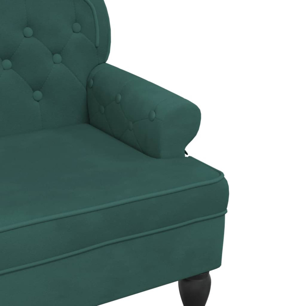 Produktbild för Bänk med ryggstöd mörkgrön 119,5x64,5x75 cm sammet