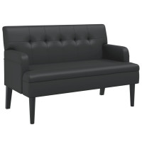Produktbild för Bänk med ryggstöd svart 112x65,5x75 cm konstläder