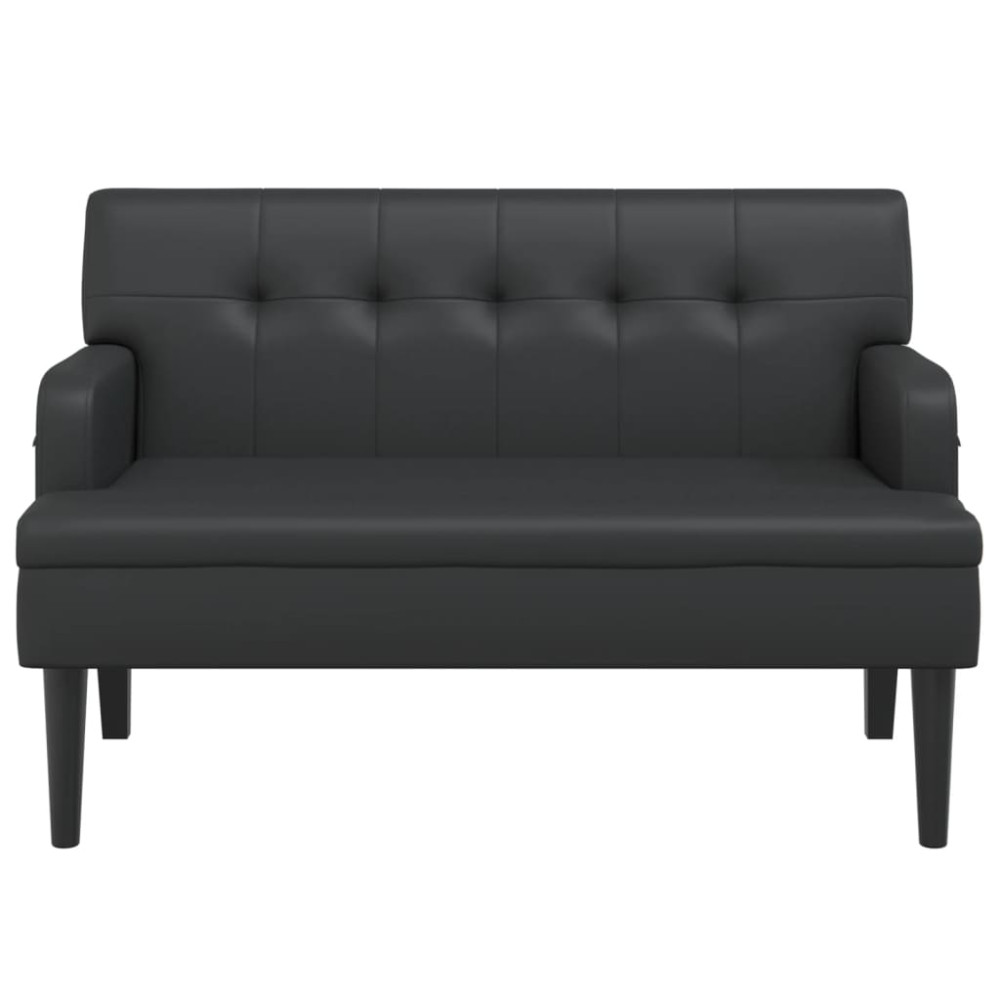 Produktbild för Bänk med ryggstöd svart 112x65,5x75 cm konstläder