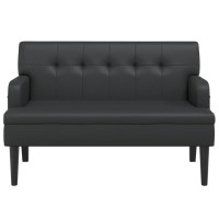 Produktbild för Bänk med ryggstöd svart 112x65,5x75 cm konstläder