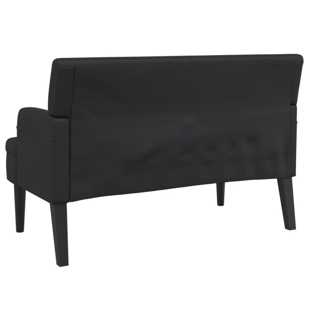 Produktbild för Bänk med ryggstöd svart 112x65,5x75 cm konstläder