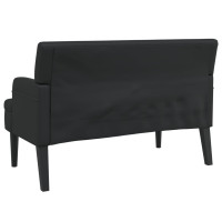 Produktbild för Bänk med ryggstöd svart 112x65,5x75 cm konstläder