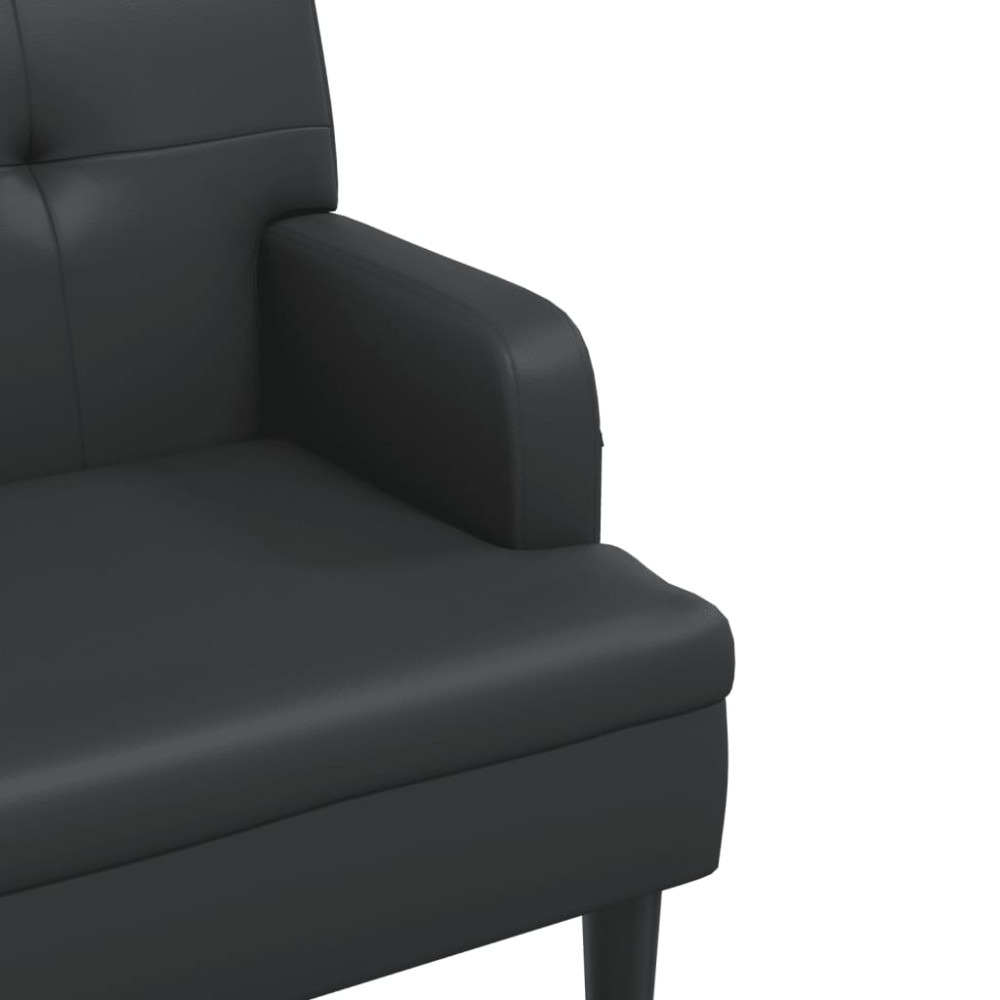Produktbild för Bänk med ryggstöd svart 112x65,5x75 cm konstläder