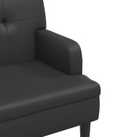 Produktbild för Bänk med ryggstöd svart 112x65,5x75 cm konstläder