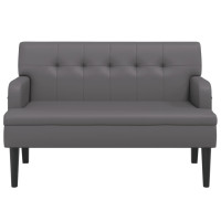 Produktbild för Bänk med ryggstöd grå 112x65,5x75 cm konstläder