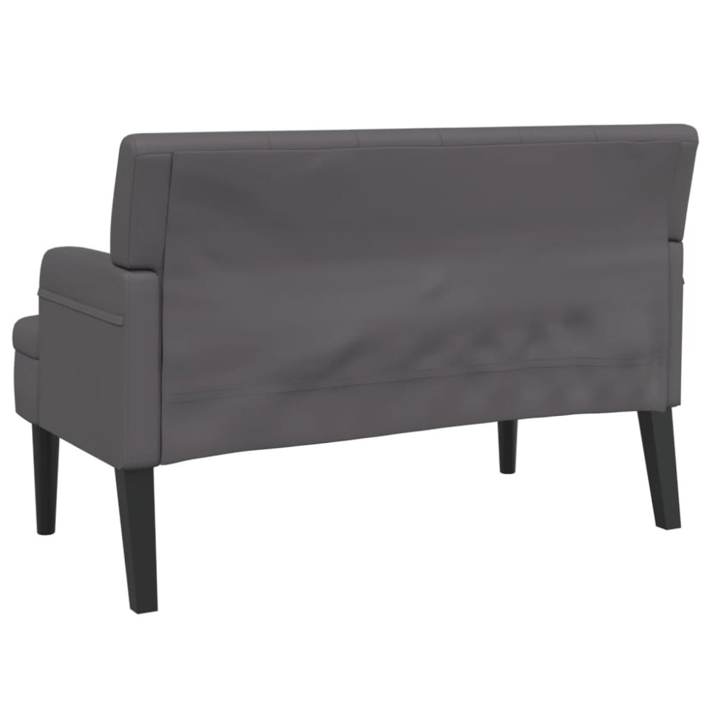 Produktbild för Bänk med ryggstöd grå 112x65,5x75 cm konstläder