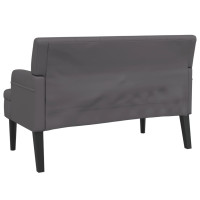 Produktbild för Bänk med ryggstöd grå 112x65,5x75 cm konstläder