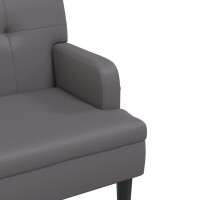 Produktbild för Bänk med ryggstöd grå 112x65,5x75 cm konstläder