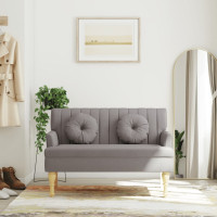 Produktbild för Bänk med dynor taupe 113x64,5x75,5 cm tyg