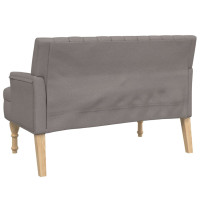 Produktbild för Bänk med dynor taupe 113x64,5x75,5 cm tyg