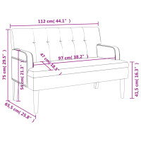 Produktbild för Bänk med ryggstöd vit 112x65,5x75 cm konstläder