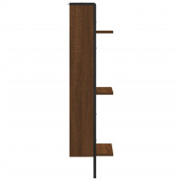 Produktbild för Vägghylla 3 hyllor brun ek 30x25x100 cm konstruerat trä