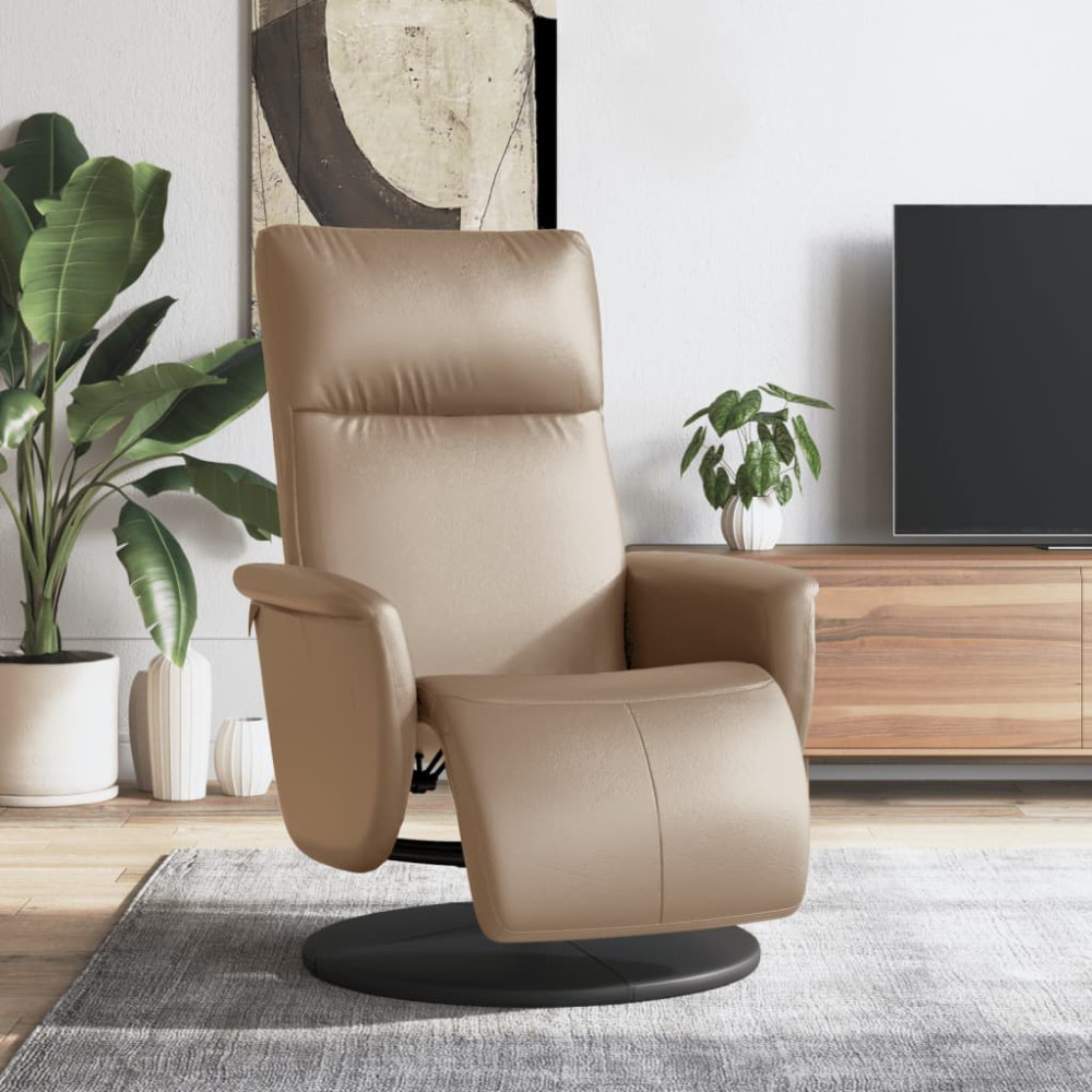 Produktbild för Reclinerfåtölj med fotstöd cappuccino konstläder