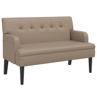 Produktbild för Bänk med ryggstöd cappuccino 112x65,5x75 cm konstläder