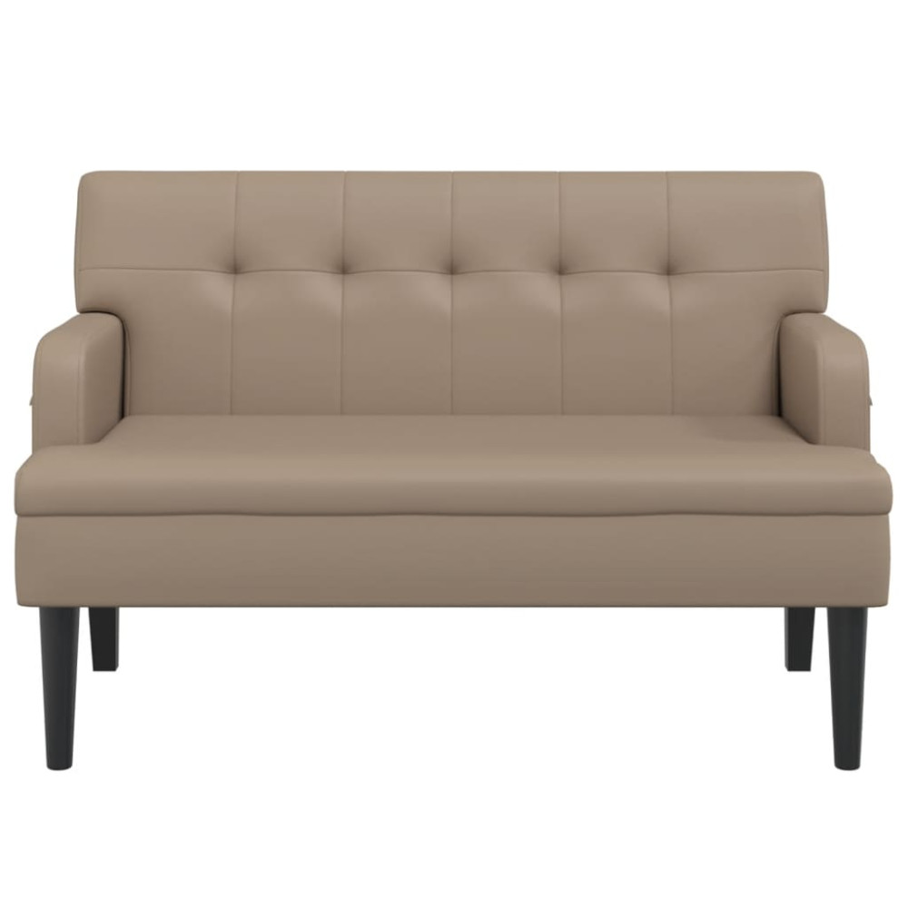 Produktbild för Bänk med ryggstöd cappuccino 112x65,5x75 cm konstläder