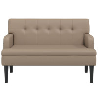 Produktbild för Bänk med ryggstöd cappuccino 112x65,5x75 cm konstläder