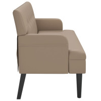 Produktbild för Bänk med ryggstöd cappuccino 112x65,5x75 cm konstläder