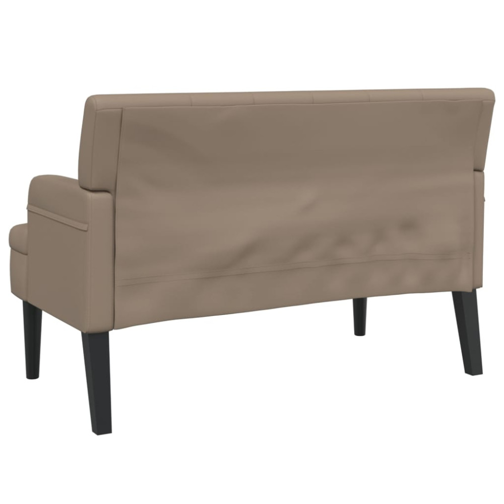 Produktbild för Bänk med ryggstöd cappuccino 112x65,5x75 cm konstläder