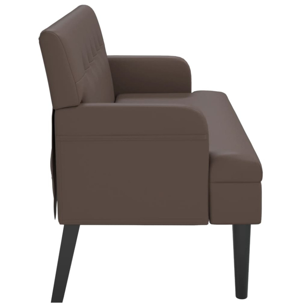 Produktbild för Bänk med ryggstöd brun 112x65,5x75 cm konstläder