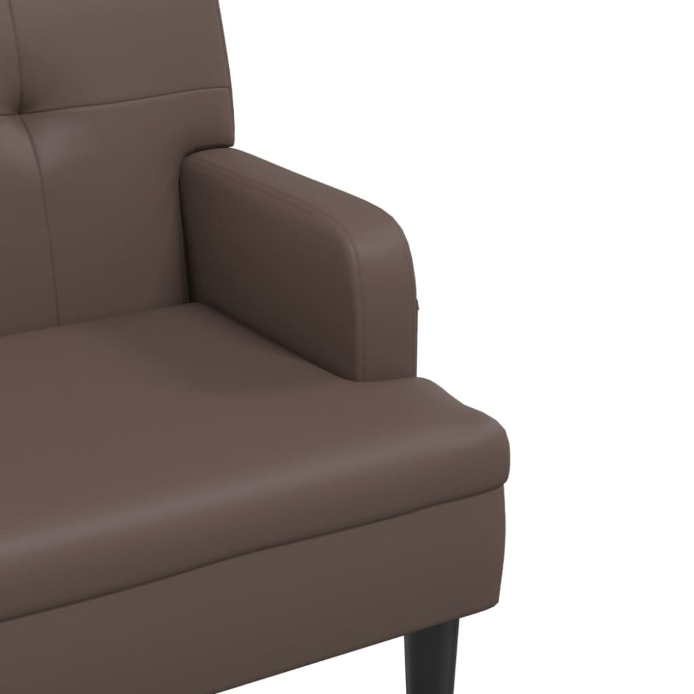 Produktbild för Bänk med ryggstöd brun 112x65,5x75 cm konstläder