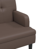 Produktbild för Bänk med ryggstöd brun 112x65,5x75 cm konstläder