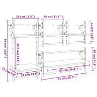 Produktbild för Vägghyllor 4 st med stänger sonoma-ek konstruerat trä