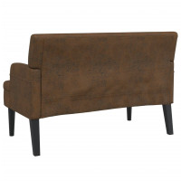 Produktbild för Bänk med ryggstöd brun 112x65,5x75 cm konstmocka